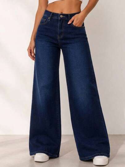 JeansWomen's Wide Leg Premium High Rise/Stretch Mix Women's Pants Wide Leg Straight Wide Leg