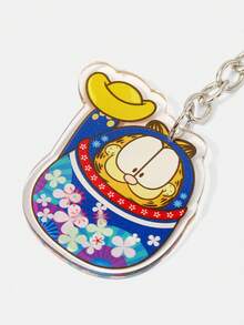 GARFIELD | SHEIN 卡通橘貓壓克力鑰匙圈，可愛動物包包掛飾 - 多色7 - 查看 4