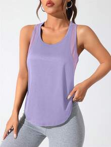 Solea Cove Solea Cove Tank Top Olahraga Kasual Wanita dengan Motif Huruf - Mauve Purple - View 5