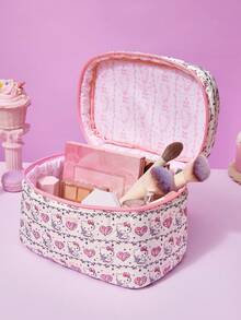 HELLO KITTY AND FRIENDS | Joivida 1個 HELLO AND FRIENDS X Joivida 時尚簡約便攜式化妝收納包，迷你化妝工具袋、刷子收納盒與旅行必需品，適合女性、女孩、旅行、居家、日常使用、返校，生日或週年紀念的可愛禮物 - 白色 - 查看 2