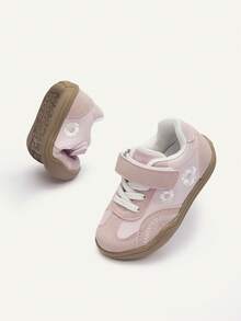 Cozy Pixies Four Seasons Simple Versatile Design Flower Embroidery Fun Pattern Comfortable Non-Slip Pastoral Soft Sole Baby Girl Flat Bottom Children's Sneakers - Pink - View 8