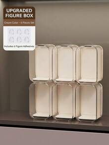 Zazumi 6pcs Transparent Acrylic Figure Display Box With Rounded Rectangle Showcase Structure And Stackable Desktop Organizer Design For Collectible Display Storage Featuring Clear Visibility Space Saving Arrangement And Minimalist Style - default - View 10