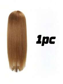 1pc Long Straight Hair Mannequin Head, High Temperature Synthetic Hair Training Head For Hairdresser, Braiding, Updo & Makeup Styling Practice(Without Stand) - Gold - View 10