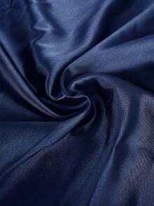 RosyDaze Women's Elegant Satin Lace Patchwork Spaghetti Strap Black Dress - Royal Blue - View 5
