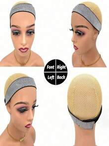 4 piezas de bandas elásticas ajustables para peluca, tejido de poliéster no textil, bandas para fijar el borde, correas para fundir el encaje frontal, compatible con tipo de cabello normal, accesorio para asegurar la peluca - Multicolor - Ver 4