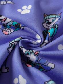 SHEIN | PAW Patrol Young Girl Cartoon Print Camisole & Shorts Lingerie Set - Purple - View 8