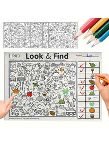 MINKOJA Children's Interactive Seek - And - Find Game Book - Enhance Brain With Sudoku Puzzles, Memory And Color Recognition. It's A Travel Puzzle Card For Both Home And School Use - Multicolor - View 2