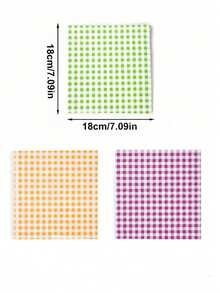 100pcs Oil-Proof Baking Paper Suitable For Cake, Sandwich, Picnic With 5 Different Style; Grid Wrapping Paper For Fast Food, Basket Liner - Multicolor - View 10