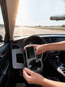 Hộp lưu trữ ô tô đa năng có khay đựng cốc, giá để đồ uống, khe cắm điện thoại bên cửa sổ và kệ treo đồ, chất liệu ABS bền, dễ lắp đặt, thiết kế tiết kiệm không gian - A - Xem 8