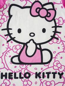 HELLO KITTY AND FRIENDS | SHEIN 青少年女孩圓領字母卡通印花休閒居家睡裙 - 粉色 - 查看 4