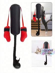 1 pieza/Saco de boxeo para gatos, juguete de actividad divertida para gatos, juguete de ejercicio para gatos con guantes de boxeo colgantes - Multicolor - Ver 1