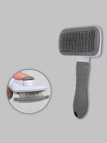1pc One-Key Hair Removal Self-Cleaning Comb - Grey - View 8