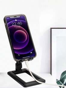 Portable Foldable Desktop Phone Stand For Watching Videos And Live Streaming - Black - View 6