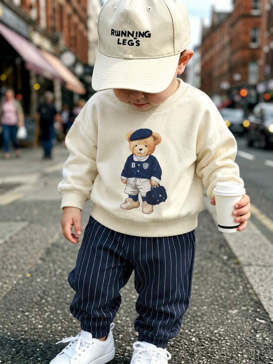 Infant Round Neck Casual Comfortable Set - White - View 1