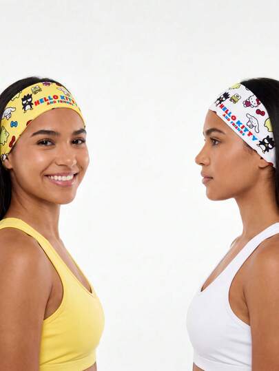 HELLO KITTY AND FRIENDS | SHEIN Hello Kitty 1pc Soft Sweat Wicking Yoga Fitness Hair Wrap