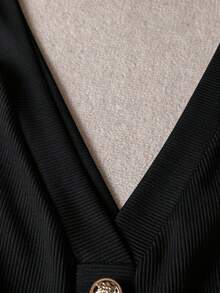 GlowEve CURVE Plus Size Women's Elegant Versatile Commute Vintage Knit Fashion Vest - Black - View 4