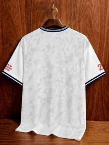 Manfinity Campus Court Men's Geometric Print Short Sleeve Sports T-Shirt - Multicolor - View 2