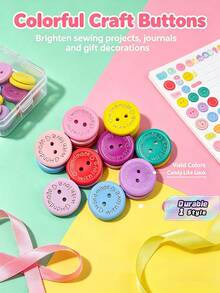 50/100/150/200pcs Mixed Color Round Wooden Buttons 20mm, 2-Hole Wood Buttons, Decorative Buttons For Shirt, Coat And Clothing, In Stock Available - multicolor - View 1