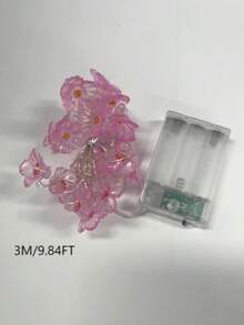 1PC LED Pink Cherry Blossom Light String, LED Flower Garland Lights, Battery Operated, For Holiday, Wedding, Indoor, Bedroom, Garden, Party, Birthday, Celebration Decorations - Pink cherry blossoms - View 7
