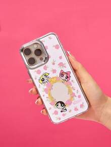THE POWERPUFF GIRLS X Joivida 1Pc Dual-In-1 Film Phone Case Of An Anime Character - Multicolor - View 2