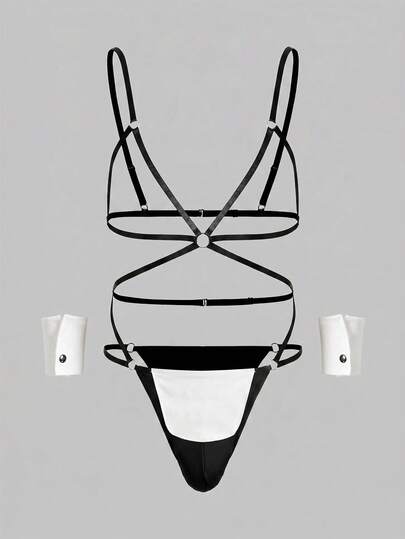 DrisQ DrisQ Kostum Role Play Seksi Pria, Set Lingerie 2 Potong untuk Kencan dan Suasana Kamar Tidur