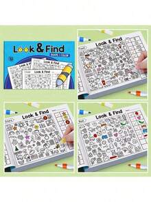MINKOJA Children's Interactive Seek - And - Find Game Book - Enhance Brain With Sudoku Puzzles, Memory And Color Recognition. It's A Travel Puzzle Card For Both Home And School Use - Multicolor - View 5