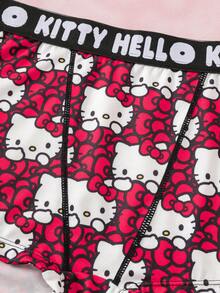 HELLO KITTY AND FRIENDS | SHEIN Women's Letter Waistband Cartoon Print Boxer Briefs - Red - View 5