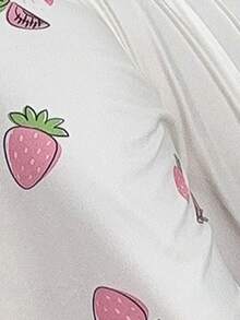 Napfluff Cute Strawberry Print Camisole & Wide Leg Pants Pajama Set For Women - Multicolor - View 6