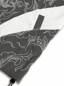 ROMWE MEN Prep 男士時尚街頭風中國龍數位印花拉鍊連帽外套 - 淺灰色 - 查看 5