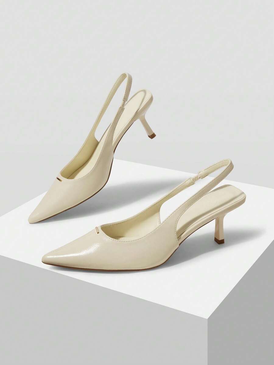 MOTF WOMEN'S SIMPLE AND VERSATILE HIGH-HEELED SHOES - Off-white - View 2