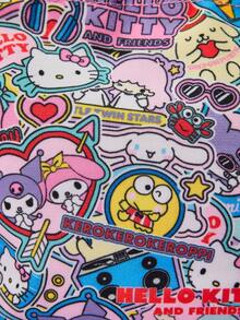 HELLO KITTY AND FRIENDS | Joivida Collaboration 1pc Cute Cartoon Print Lunch Bag, Drawstring Closure Design, Lightweight And Portable. Large Capacity, Can Hold Lunch Boxes, Snacks And Drinks. Uninsulated But Convenient Enough For Daily Use. Suitable For Picnics, Camping, Travel, School Or Home Use, A Fun And Cute Gift For Students, Friends And Family - Pink - View 4