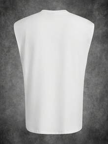 BATMAN X SHEIN Men Casual Bat Printed Tank Top For Summer, 2000s Style - White - View 2