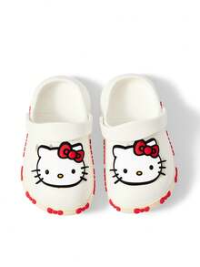 HELLO KITTY AND FRIENDS | SHEIN 可愛白色兒童涼鞋，卡通花園鞋，透氣快乾，輕量 EVA 材質，適合幼童的夏季沙灘拖鞋 - 杏色 - 查看 6