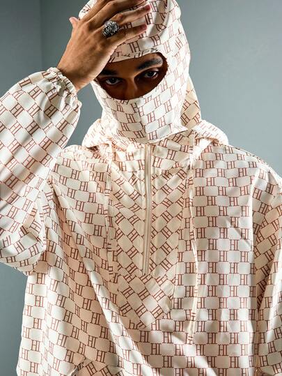 Street Life Sudadera con capucha doble, manga larga, cremallera y estampado de letras