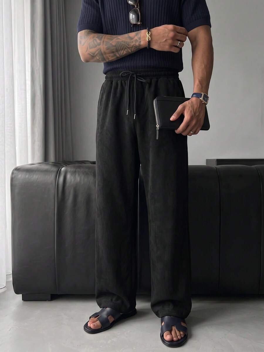 Manfinity CasualCool Men's Casual Fashion Versatile Stretch Minimalist Elegant Sweatpants - Black - View 1