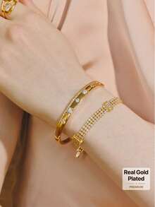 Opalesca Fashion Design Bracelet - Yellow Gold - View 3