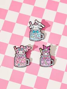 HELLO KITTY AND FRIENDS | SHEIN 3 Buah Bros Enamel Lembut Bergambar Kartun - MultiWarna - View 2