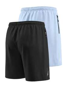 Manfinity Homme Conjunto de 3 piezas de pantalones cortos minimalistas con cordón y bolsillos para hombre, verano - Multicolor - Ver 3