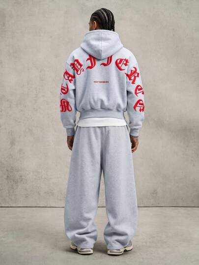 PAVTROS Men's Letter Print Hoodie & Sweatpants Set