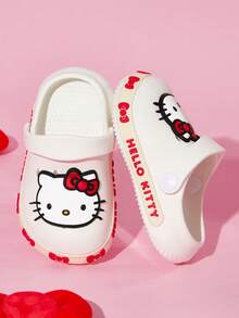 HELLO KITTY AND FRIENDS | SHEIN 可愛白色兒童涼鞋，卡通花園鞋，透氣快乾，輕量 EVA 材質，適合幼童的夏季沙灘拖鞋 - 杏色 - 查看 1