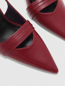 CUCCOO BIZCHIC Women's Pointed Toe Pumps, Versatile High Heels For Commuting And Daily Wear - Burgundy - View 8