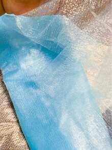 1 Roll Sheer Blue Organza Fabric, Wedding Gauze Roll For Chair Sash Table Runner Backdrop, DIY Sewing Mesh For Party Bridal Shower Decor - Blue - View 9