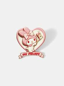 HELLO KITTY AND FRIENDS | SHEIN زوج من دبابيس الزينة الجديدة بتصميم كرتوني مبتكر مطبوع بنمط حيوانات، تصميم مشترك مع IP، لطيفة وشخصية، بسيطة وأنيقة - وردي - مشاهدة 3
