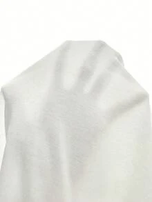 Omancia Camiseta de mujer de unicolor con escote en V, minimalista y de moda, adecuada para el verano - Blanco - Ver 7