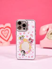 THE POWERPUFF GIRLS X Joivida 1Pc Dual-In-1 Film Phone Case Of An Anime Character - Multicolor - View 4