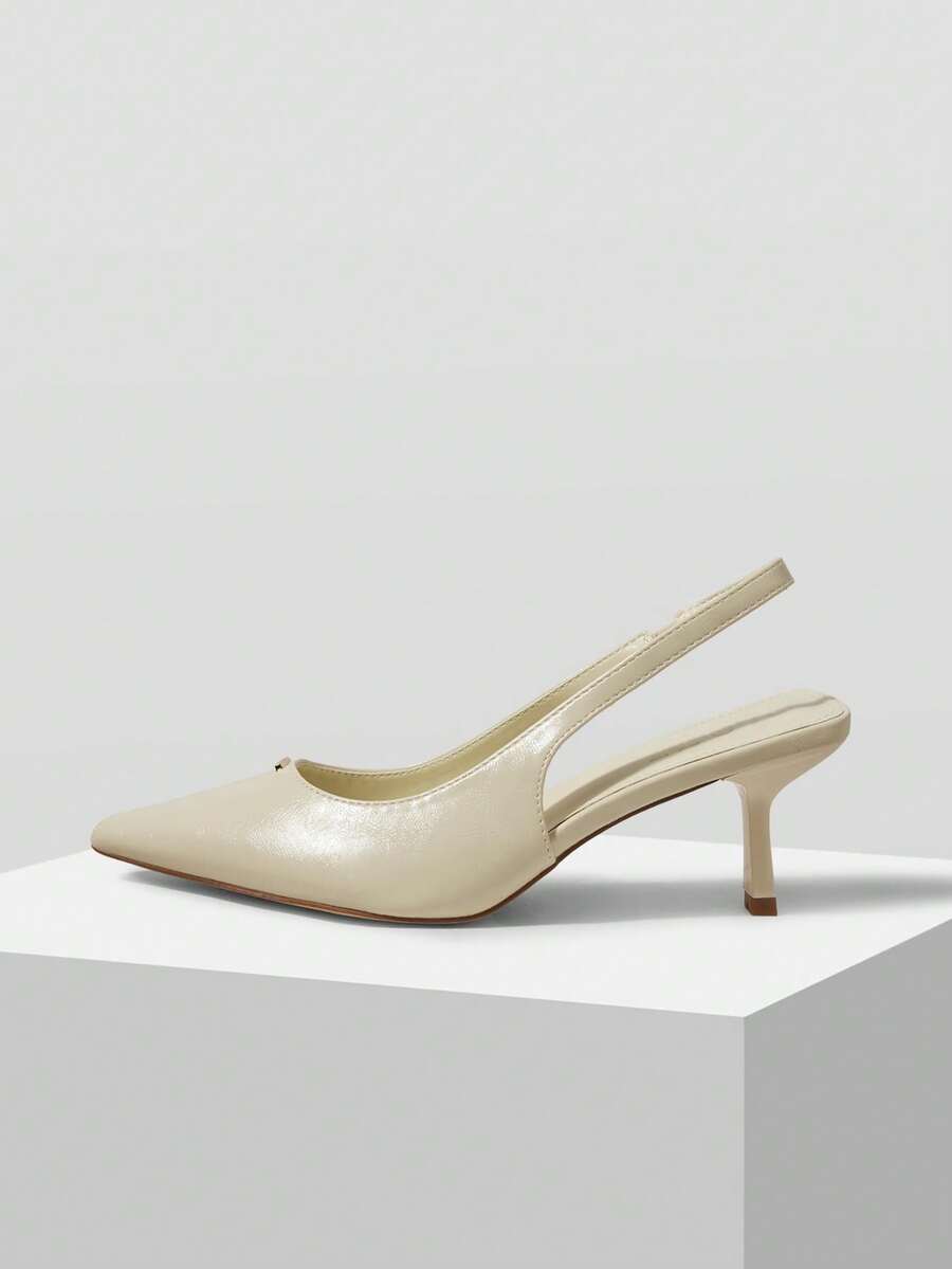MOTF WOMEN'S SIMPLE AND VERSATILE HIGH-HEELED SHOES - Off-white - View 1