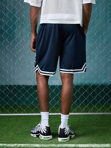 EVRINFINITE High Performance Basketball Shorts, Sports & Casual, Breathable Fabric Spring Fall - Navy Blue - View 3