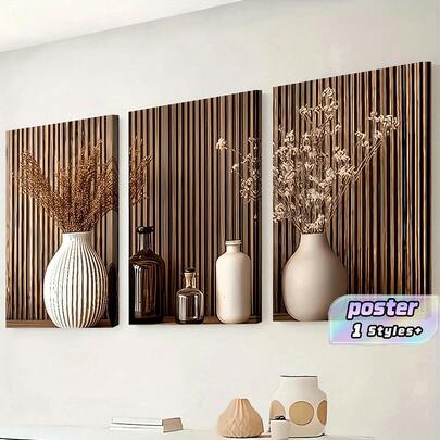 1pc Set Modern Minimalist Potted Plant Landscape Art Canvas Prints, Posters For Home Decor, Wall Decor, Room Decor, Holiday Gift, Suitable For Living Room, Bedroom, Dining Room, Office