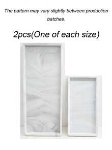 Marble Tray For Bathroom, 2 Pieces Tray Set. Made Of Silicone, Featuring White Marble Patterns, Suitable For Bathrooms, Bathtubs, Kitchen Sinks, And Bathroom Silicone Trays. - multicolor - View 9