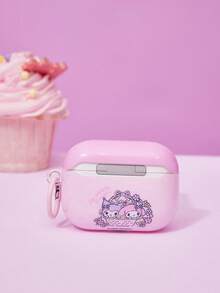 HELLO KITTY AND FRIENDS | Joivida 1個可愛卡通印花透明耳機保護殼適用於Pro，防震保護，附贈配套掛繩，青少年時尚配件，適合日常使用或作為有趣的禮物送給朋友 - 粉色 - 查看 3